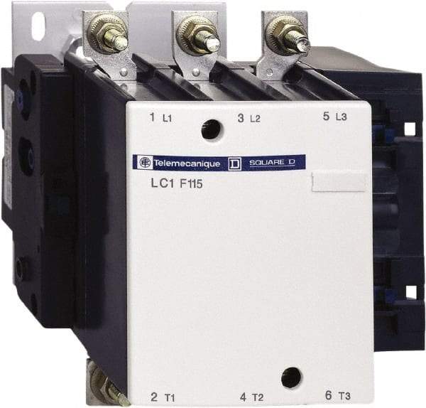 Schneider Electric - 3 Pole, 115 Amp at 440 VAC and 200 Amp at 440 VAC, Nonreversible IEC Contactor - Bureau Veritas, CCC, CSA, DNV, EN/IEC 60947-1, EN/IEC 60947-4-1, GL, JEM 1038, LROS, RINA, RMRoS, RoHS Compliant, UL Listed - USA Tool & Supply