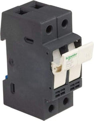 Schneider Electric - 2 Pole, 600 Volt, 30 Amp, DIN Rail Mount Fuse Holder - Compatible with CC Class, 35mm Wide Fuse - USA Tool & Supply