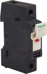 Schneider Electric - 1 Pole, 600 Volt, 32 Amp, DIN Rail Mount Fuse Holder - Compatible with 38mm Long x 17mm Wide and 10mm Diameter Fuse - USA Tool & Supply
