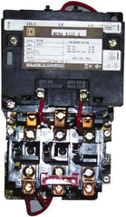 Square D - 220 Coil VAC at 50 Hz, 240 Coil VAC at 60 Hz, 45 Amp, NEMA Size 2, Nonreversible Open Enclosure NEMA Motor Starter - 1 Phase hp: 3 at 115 VAC, 7-1/2 at 230 VAC - USA Tool & Supply