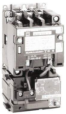 Square D - 24 Coil VAC at 60 Hz, 27 Amp, NEMA Size 1, Nonreversible Open Enclosure NEMA Motor Starter - 3 Phase hp: 10 at 460 VAC, 10 at 575 VAC, 7-1/2 at 200 VAC, 7-1/2 at 230 VAC - USA Tool & Supply