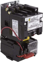 Square D - 220 Coil VAC at 50 Hz, 240 Coil VAC at 60 Hz, 9 Amp, Nonreversible Open Enclosure NEMA Motor Starter - 3 Phase hp: 1-1/2 at 200 VAC, 1-1/2 at 230 VAC, 2 at 460 VAC, 2 at 575 VAC - USA Tool & Supply