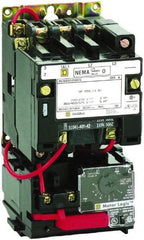 Square D - 110 Coil VAC at 50 Hz, 120 Coil VAC at 60 Hz, 9 Amp, Nonreversible Open Enclosure NEMA Motor Starter - 3 Phase hp: 1-1/2 at 200 VAC, 1-1/2 at 230 VAC, 2 at 460 VAC, 2 at 575 VAC - USA Tool & Supply