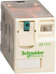 Schneider Electric - 1,500 VA Power Rating, Electromechanical Plug-in General Purpose Relay - 3 Amp at 250 VAC & 28 VDC, 6 at 250/277 VAC & 28 VDC, 8 Amp at 30 VDC, 4CO, 24 VDC - USA Tool & Supply