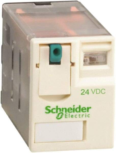 Schneider Electric - 3,000 VA Power Rating, Electromechanical Plug-in General Purpose Relay - 12 Amp at 250/277 VAC & 28 VDC, 6 Amp at 250 VAC & 28 VDC, 2CO, 24 VDC - USA Tool & Supply