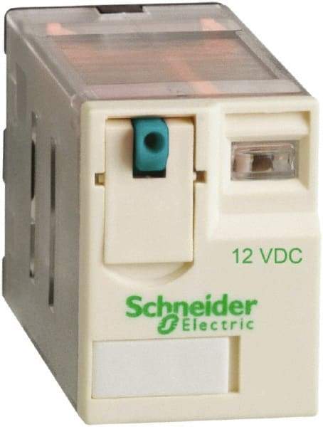 Schneider Electric - 3,750 VA Power Rating, Electromechanical Plug-in General Purpose Relay - 15 Amp at 250 VAC & 28 VDC, 2CO, 12 VDC - USA Tool & Supply