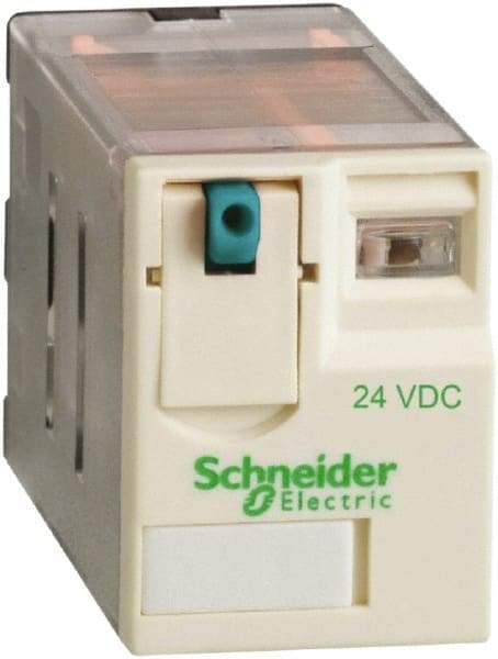 Schneider Electric - 3,750 VA Power Rating, Electromechanical Plug-in General Purpose Relay - 15 Amp at 250 VAC & 28 VDC, 2CO, 24 VDC - USA Tool & Supply