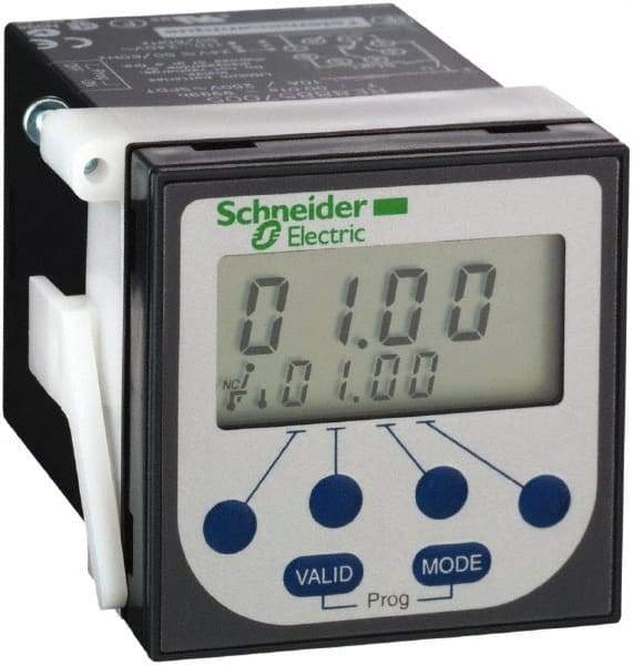 Schneider Electric - 100 hr Delay, Time Delay Relay - 8 Contact Amp, 24 VDC & 24 to 240 VAC at 50/60 Hz - USA Tool & Supply