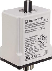 Square D - DPDT Time Delay Relay - 10 Contact Amp, 110 VDC & 120 VAC - USA Tool & Supply