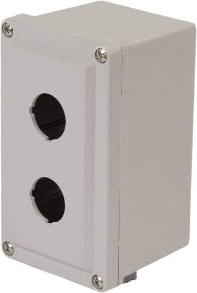 Square D - 2 Hole, 30mm Hole Diameter, Plastic Pushbutton Switch Enclosure - 1, 3, 4, 12, 4X NEMA Rated - USA Tool & Supply