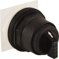 Schneider Electric - 30mm Mount Hole, 3 Position, Knob and Pushbutton Operated, Selector Switch Only - Black, Momentary (MO), without Contact Blocks, Anticorrosive, Weatherproof, Dust and Oil Resistant - USA Tool & Supply