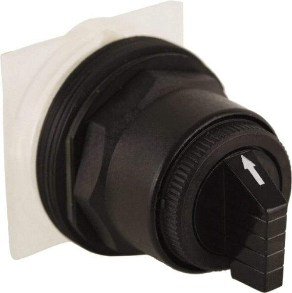Schneider Electric - 30mm Mount Hole, 3 Position, Knob and Pushbutton Operated, Selector Switch Only - Black, Maintained (MA), without Contact Blocks, Anticorrosive, Weatherproof, Dust and Oil Resistant - USA Tool & Supply