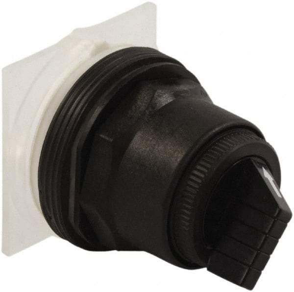 Schneider Electric - 30mm Mount Hole, 2 Position, Knob and Pushbutton Operated, Selector Switch Only - Black, Maintained (MA), without Contact Blocks, Anticorrosive, Weatherproof, Dust and Oil Resistant - USA Tool & Supply