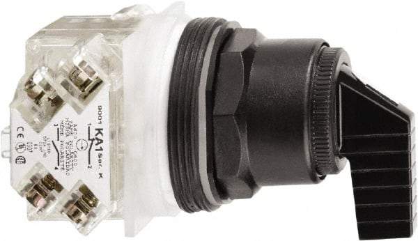 Schneider Electric - 30mm Mount Hole, 3 Position, Handle Operated, Selector Switch Only - Maintained (MA), Nonilluminated, without Contact Blocks, Shock and Vibration Resistant - USA Tool & Supply