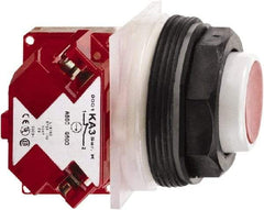 Schneider Electric - 30mm Mount Hole, Extended Straight, Pushbutton Switch with Contact Block - Octagon, Red Pushbutton, Momentary (MO) - USA Tool & Supply
