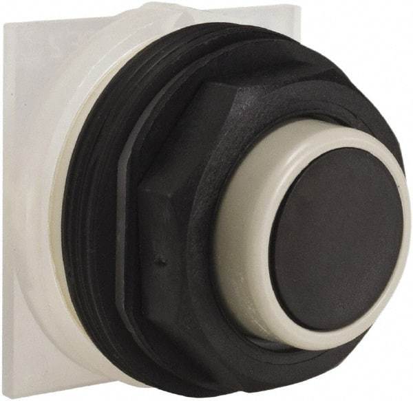 Schneider Electric - 30mm Mount Hole, Extended Straight, Pushbutton Switch Only - Black Pushbutton, Momentary (MO) - USA Tool & Supply