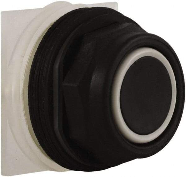 Schneider Electric - 30mm Mount Hole, Extended Straight, Pushbutton Switch Only - Black Pushbutton, Momentary (MO) - USA Tool & Supply
