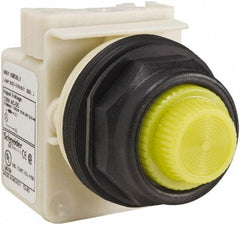 Schneider Electric - 120 V Yellow Lens LED Indicating Light - Round Lens, Screw Clamp Connector, Corrosion Resistant, Dust Resistant, Oil Resistant - USA Tool & Supply