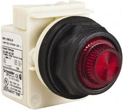 Schneider Electric - 24 V, 28 V Red Lens LED Indicating Light - Round Lens, Screw Clamp Connector, Corrosion Resistant, Dust Resistant, Oil Resistant - USA Tool & Supply