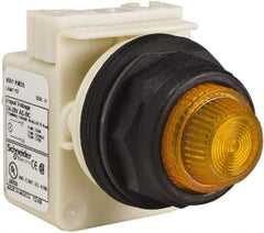 Schneider Electric - 24 V, 28 V Amber Lens Indicating Light - Round Lens, Screw Clamp Connector, Corrosion Resistant, Dust Resistant, Oil Resistant - USA Tool & Supply