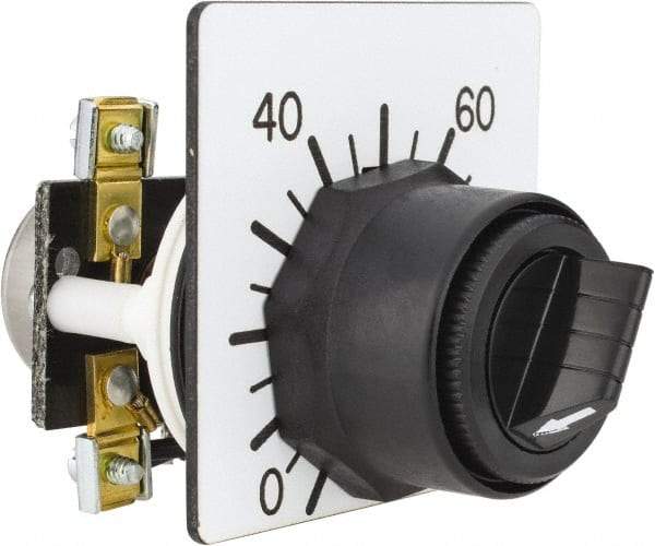 Square D - 5,000 Ohm, 30mm, 300 VAC Potentiometer - 2 Watts, Nonilluminated, Knob Operated, NEMA 4, 13 - USA Tool & Supply