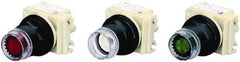 Schneider Electric - 1.18 Inch Mount Hole, Extended Straight, Pushbutton Switch - Round, Illuminated, Momentary (MO) - USA Tool & Supply