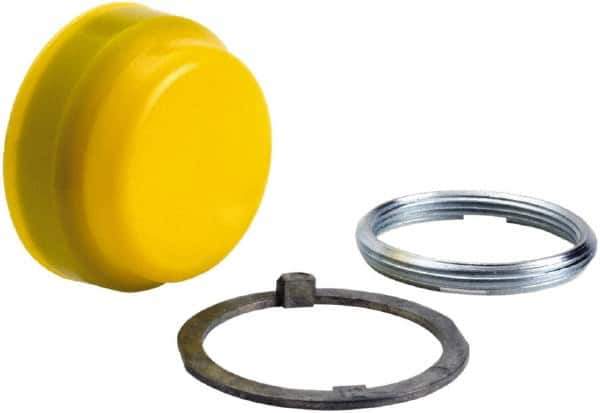 Schneider Electric - Pushbutton Switch Boot - Yellow, Round Button, Nonilluminated - USA Tool & Supply