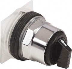 Schneider Electric - 30mm Mount Hole, 3 Position, Knob and Pushbutton Operated, Selector Switch Only - Black, Momentary (MO), without Contact Blocks, Weatherproof and Dust and Oil Resistant - USA Tool & Supply