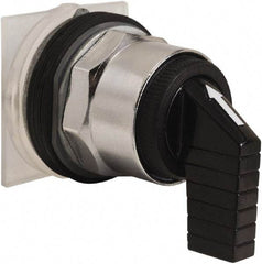 Schneider Electric - 30mm Mount Hole, 3 Position, Knob and Pushbutton Operated, Selector Switch Only - Black, Momentary (MO), without Contact Blocks, Weatherproof and Dust and Oil Resistant - USA Tool & Supply