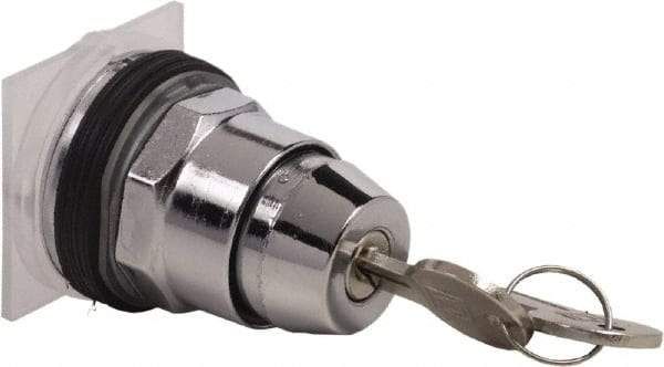 Schneider Electric - 1.18 Inch Mount Hole, 2 Position, Knob and Pushbutton Operated, Selector Switch Only - Black, Maintained (MA), without Contact Blocks, Weatherproof and Dust and Oil Resistant - USA Tool & Supply
