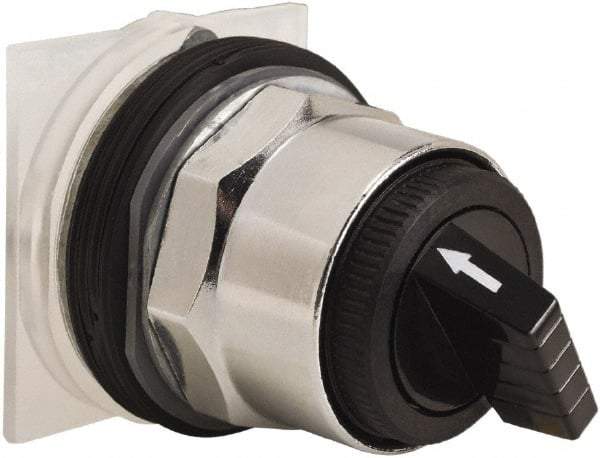 Schneider Electric - 30mm Mount Hole, 2 Position, Knob and Pushbutton Operated, Selector Switch Only - Black, Maintained (MA), without Contact Blocks, Weatherproof and Dust and Oil Resistant - USA Tool & Supply