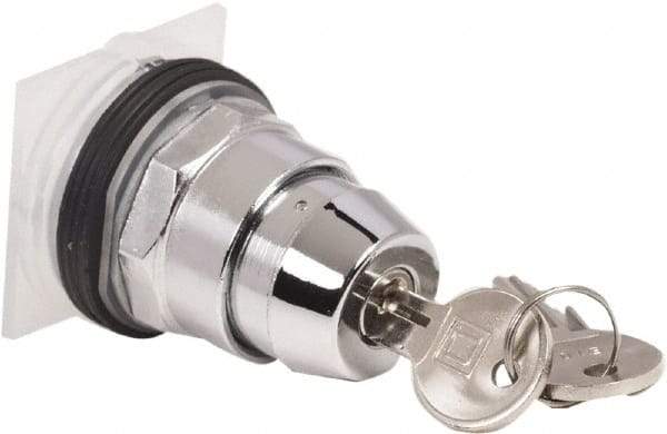 Schneider Electric - 30mm Mount Hole, 2 Position, Knob and Pushbutton Operated, Selector Switch Only - Black, Maintained (MA), without Contact Blocks, Weatherproof and Dust and Oil Resistant - USA Tool & Supply