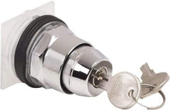 Schneider Electric - 1.18 Inch Mount Hole, 2 Position, Knob and Pushbutton Operated, Selector Switch Only - Black, Maintained (MA), without Contact Blocks, Weatherproof and Dust and Oil Resistant - USA Tool & Supply