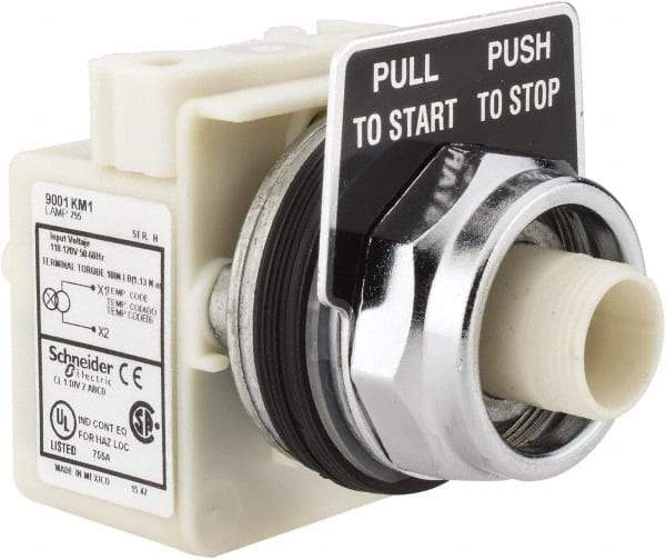 Schneider Electric - 30mm Mount Hole, Extended Straight, Pushbutton Switch Only - Maintained (MA) - USA Tool & Supply