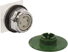 Schneider Electric - 1.18 Inch Mount Hole, Extended Straight, Pushbutton Switch Only - Round, Green Pushbutton, Momentary (MO), Weatherproof, Dust and Oil Resistant - USA Tool & Supply