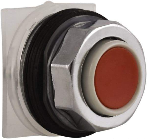 Schneider Electric - 30mm Mount Hole, Extended Straight, Pushbutton Switch Only - Round, Red Pushbutton, Momentary (MO), Weatherproof, Dust and Oil Resistant - USA Tool & Supply