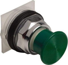 Schneider Electric - 30mm Mount Hole, Extended Straight, Pushbutton Switch Only - Green Pushbutton, Momentary (MO) - USA Tool & Supply