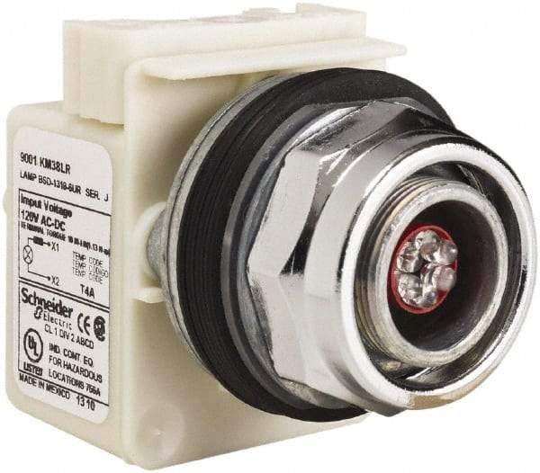 Schneider Electric - 120 V LED Indicating Light - Screw Clamp Connector - USA Tool & Supply