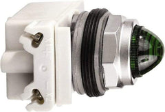 Schneider Electric - 120 V Green Lens LED Pilot Light - Round Lens, Screw Clamp Connector - USA Tool & Supply