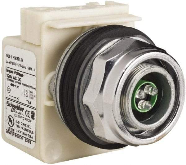 Schneider Electric - 120 V LED Indicating Light - Screw Clamp Connector - USA Tool & Supply