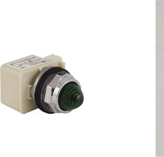 Schneider Electric - 24 V Green Lens LED Pilot Light - Round Lens, Screw Clamp Connector - USA Tool & Supply