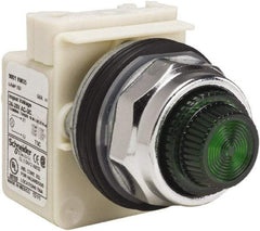 Schneider Electric - 28 V Green Lens Indicating Light - Screw Clamp Connector - USA Tool & Supply