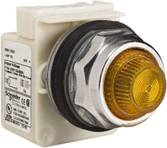 Schneider Electric - 120 VAC Amber Lens Indicating Light - Screw Clamp Connector - USA Tool & Supply