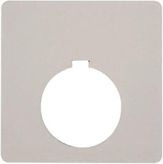 Schneider Electric - Square, Plastic Legend Plate - Blank - White Background, Black Letters, 1.2 Inch Hole Diameter, 2-1/2 Inch Square - USA Tool & Supply