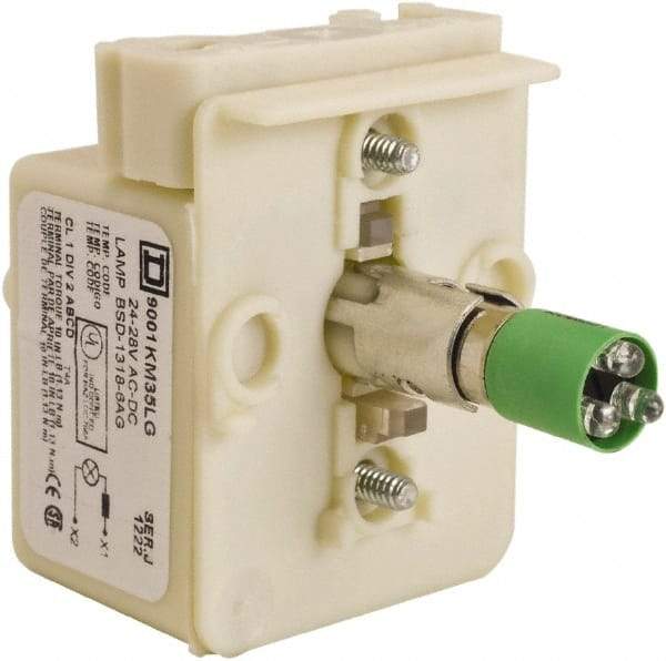 Schneider Electric - 24-28 VAC, 24-28 VDC Green Lens LED Light Module - USA Tool & Supply