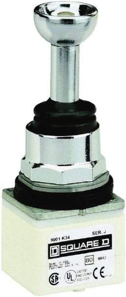 Schneider Electric - 5 Position, 80mm Long, -13 to 158°F, Octagonal Handle, Momentary (MO) Joystick Controller Switch - IP66, 30mm Mount Hole Diameter - USA Tool & Supply