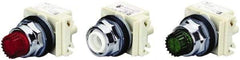 Schneider Electric - 1.18 Inch Mount Hole, Extended Straight, Pushbutton Switch Only - Round, Illuminated, Momentary (MO), Weatherproof, Dust and Oil Resistant - USA Tool & Supply