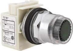 Schneider Electric - 1.18 Inch Mount Hole, Extended Straight, Pushbutton Switch Only - Round, Green Pushbutton, Illuminated, Momentary (MO), Weatherproof, Dust and Oil Resistant - USA Tool & Supply