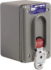 Schneider Electric - 1 Operator, Projecting Pushbutton Control Station - Stop (Legend), Momentary Switch, NC Contact, NEMA 4 - USA Tool & Supply