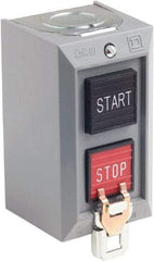 Schneider Electric - 2 Operator, Projecting Pushbutton Control Station - Start, Stop (Legend), Momentary Switch, NO/NC Contact, NEMA 1 - USA Tool & Supply